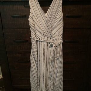 DKNY White dress with blue stripes